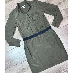 Banana Republic Silk Blend Long Sleeve Utility Dress